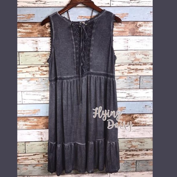 NEW Plus Size Steel Grey Washed Look Tunic Dress - Picture 2 of 4